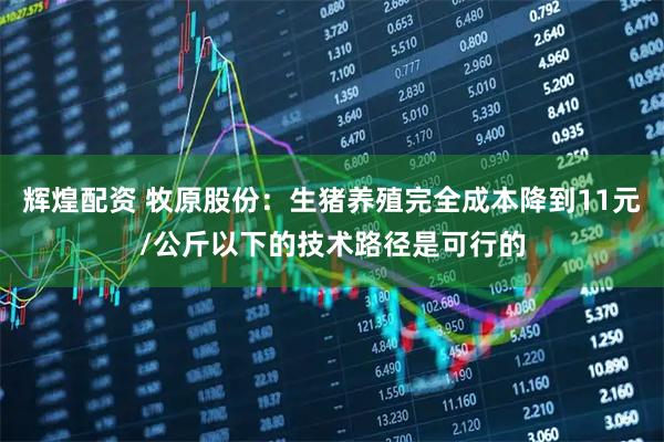 辉煌配资 牧原股份：生猪养殖完全成本降到11元/公斤以下的技术路径是可行的
